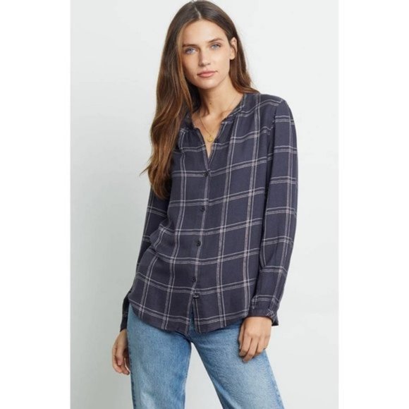 Rails Eloise Shirt with Metallic Grid Pattern Size:S - Picture 8 of 8